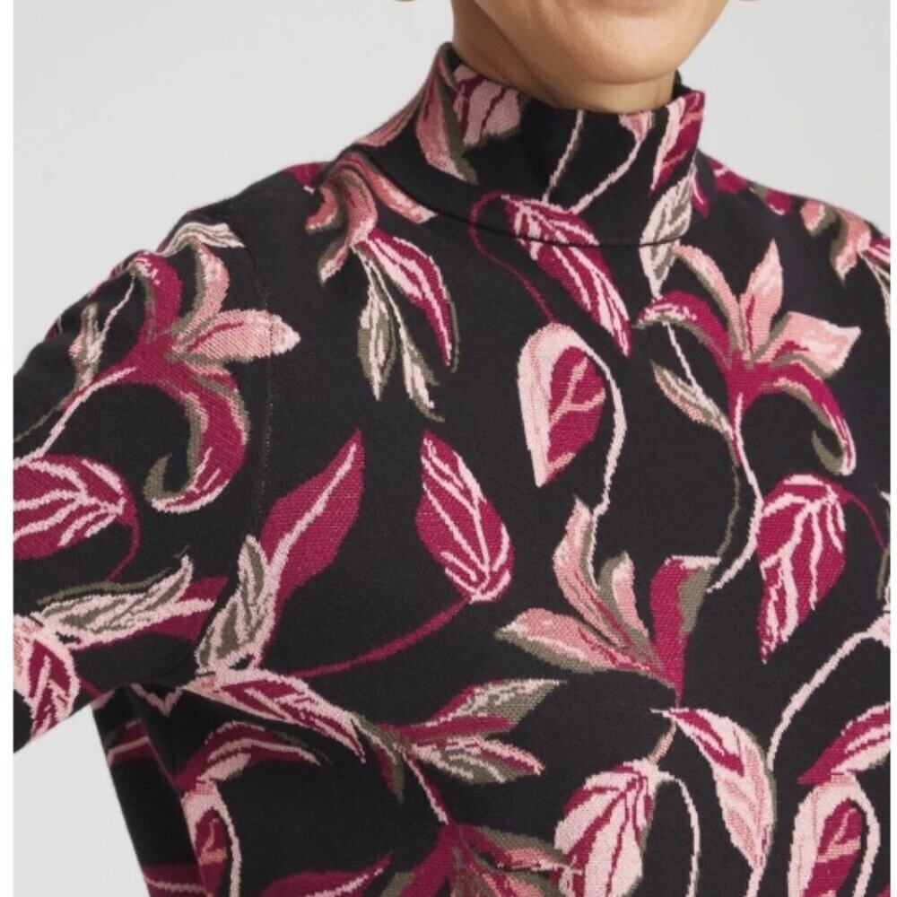 Chico's Jacquard Mock Neck Sweater Size: 0 (4/6-S) NWT - Picture 2 of 4